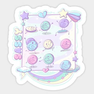 Cute sassy love hearts in kawaii style Sticker